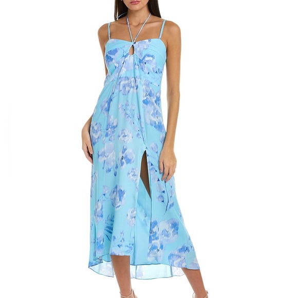 NWT Anthropologie hutch Erika midi floral dress in blue - Picture 5 of 8
